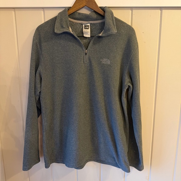 The North Face Heathered Gray 1/4 Zip Pullover, Size Large, EUC - Picture 1 of 6